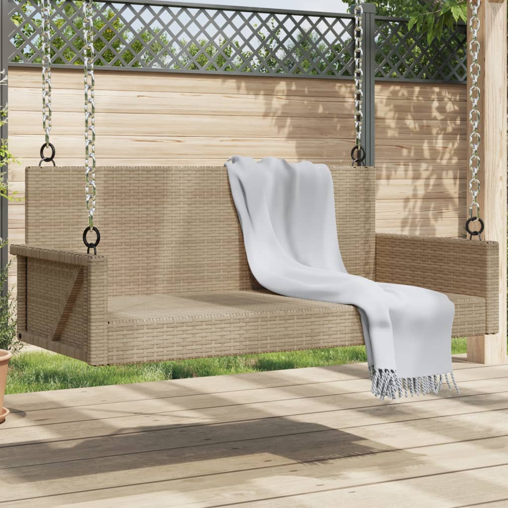 Schommelbank met kussens 119x56x48 cm poly rattan