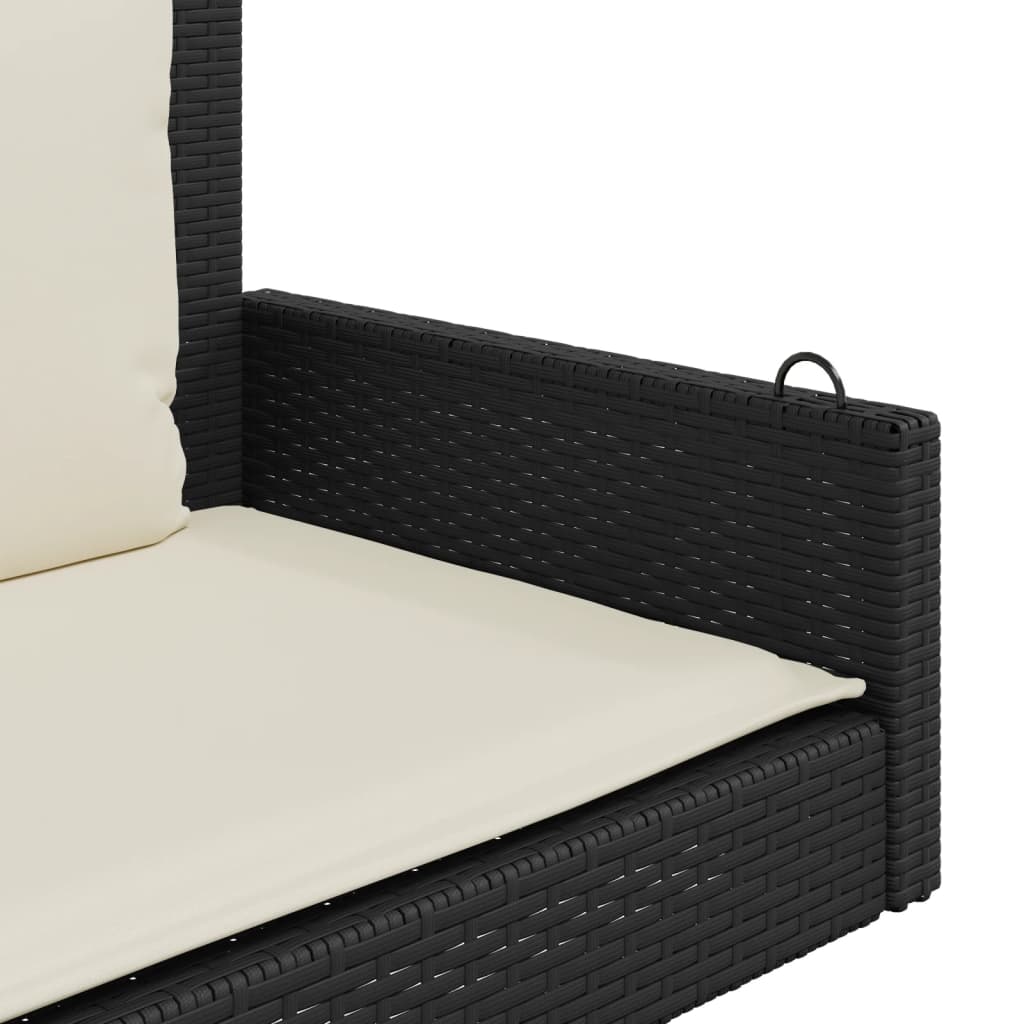 Schommelbank met kussens 119x56x48 cm poly rattan