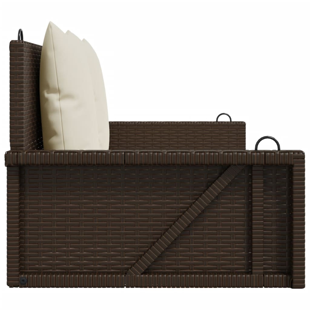 Schommelbank met kussens 119x56x48 cm poly rattan