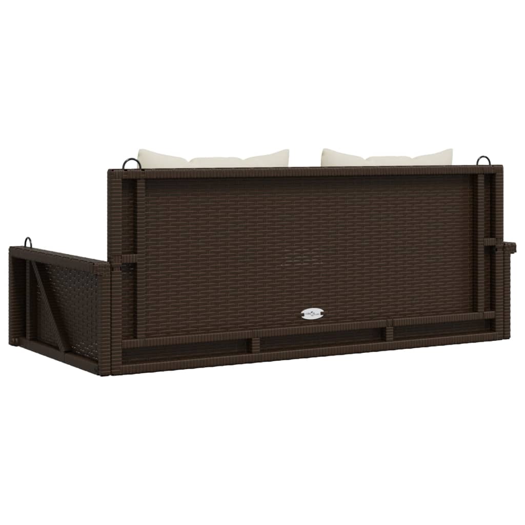 Schommelbank met kussens 119x56x48 cm poly rattan