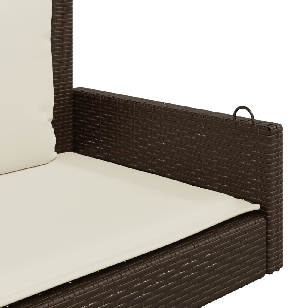 Schommelbank met kussens 119x56x48 cm poly rattan