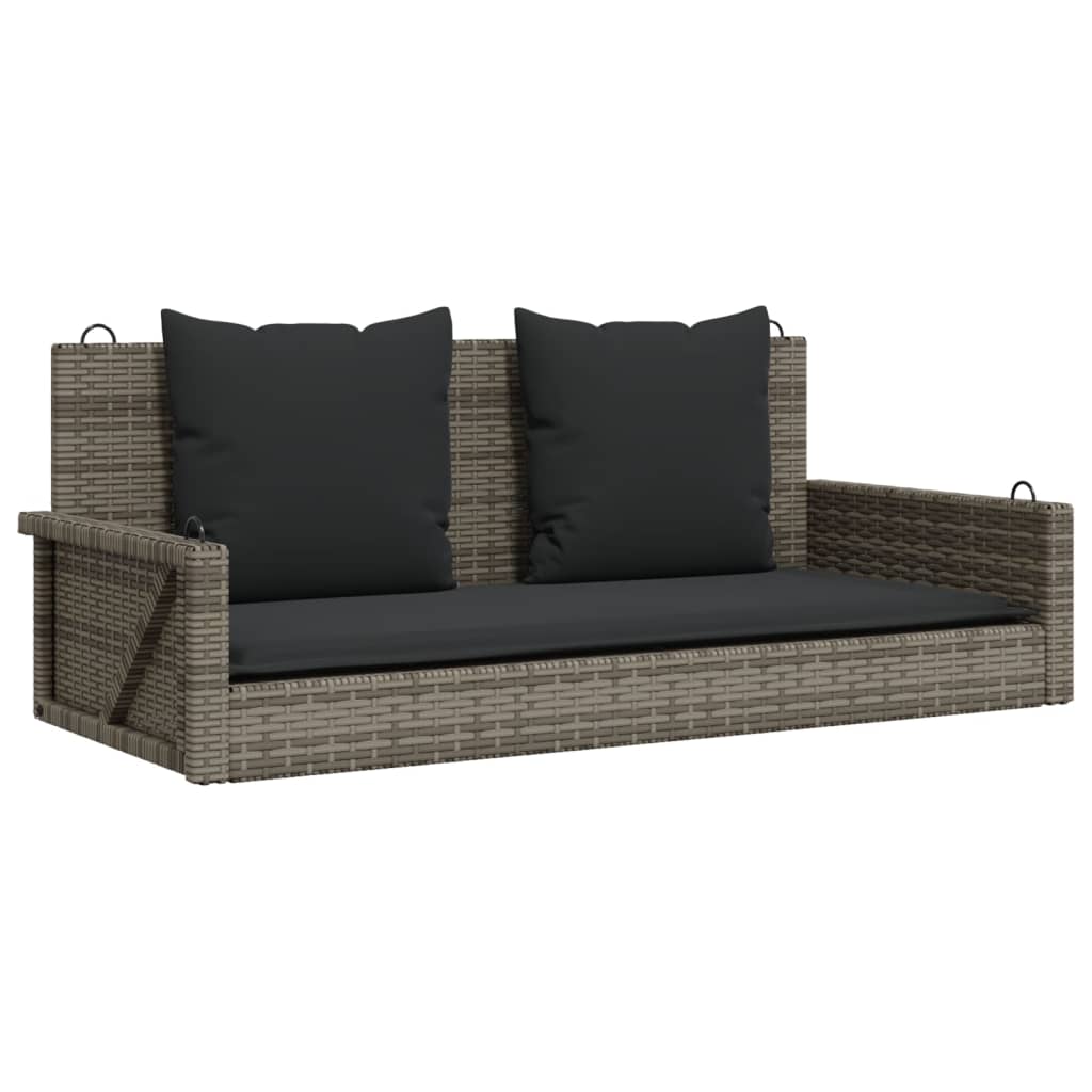 Schommelbank met kussens 119x56x48 cm poly rattan