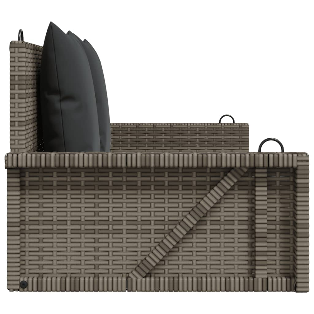 Schommelbank met kussens 119x56x48 cm poly rattan