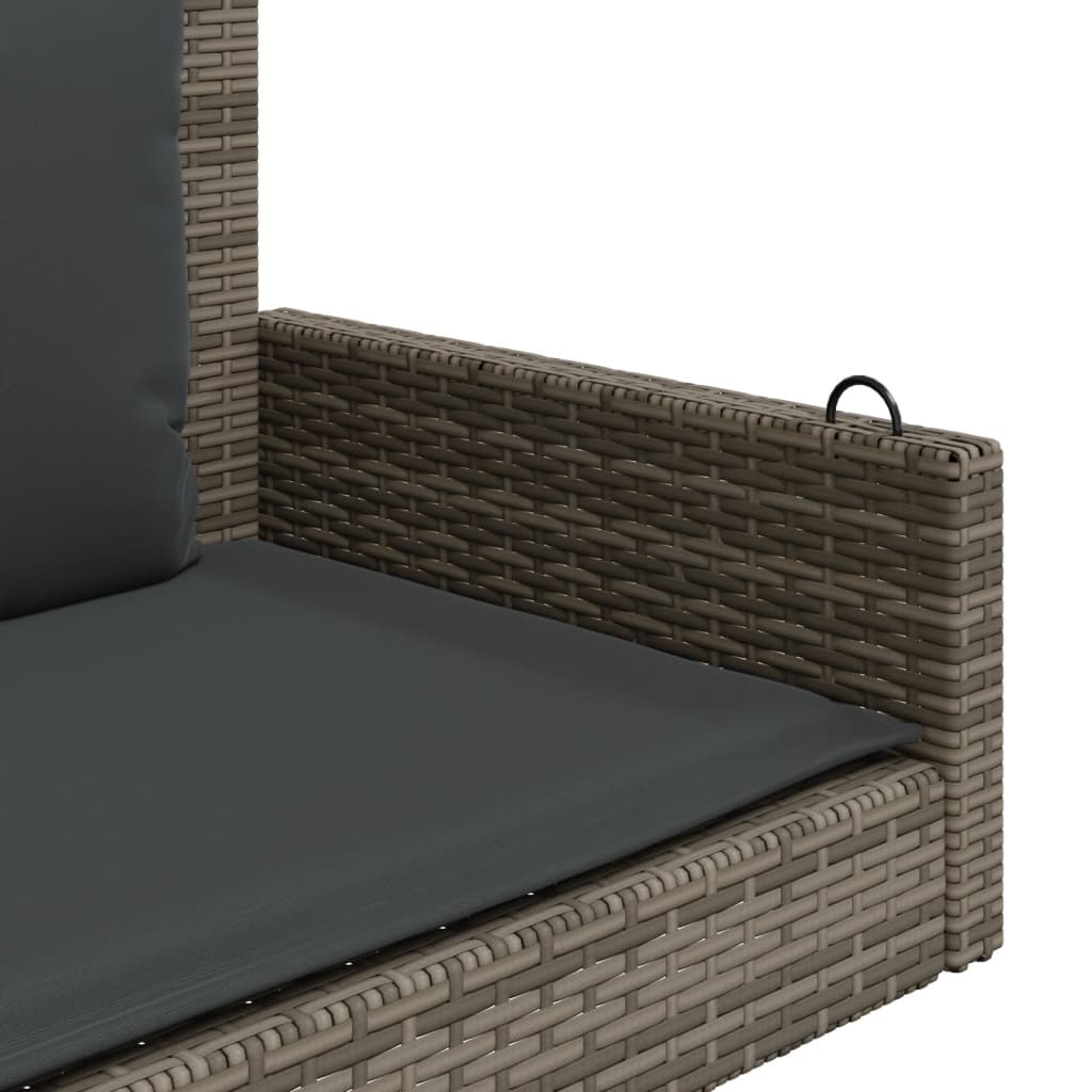 Schommelbank met kussens 119x56x48 cm poly rattan