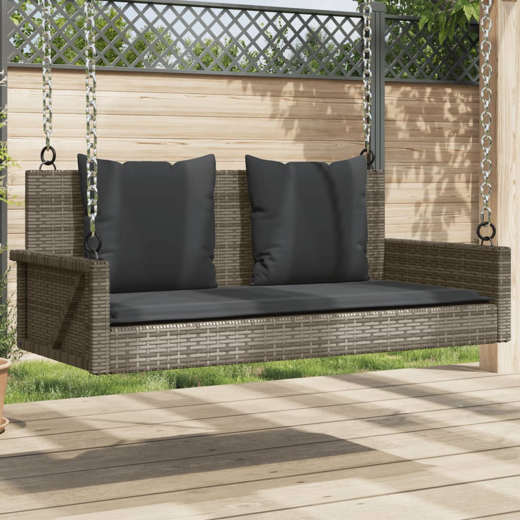 Schommelbank met kussens 119x56x48 cm poly rattan