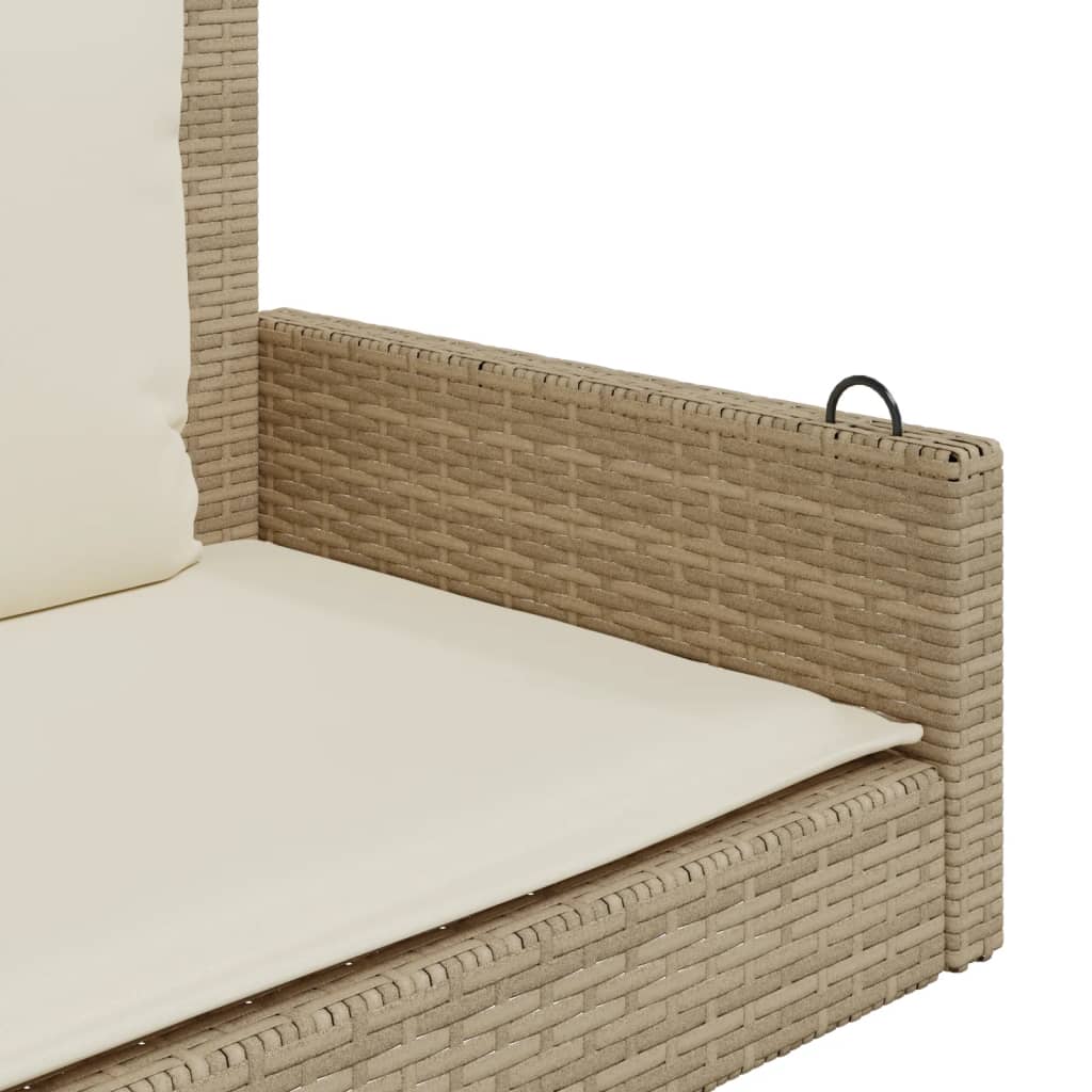 Schommelbank met kussens 119x56x48 cm poly rattan