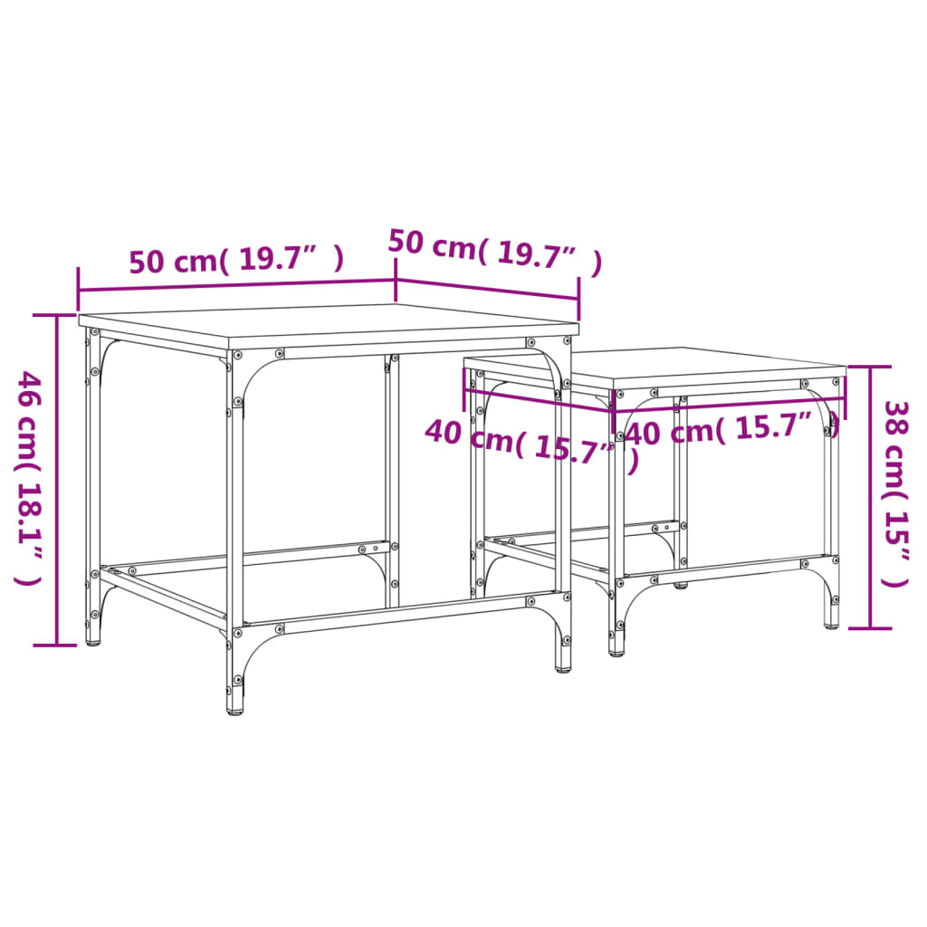 2-piece table set made of wood