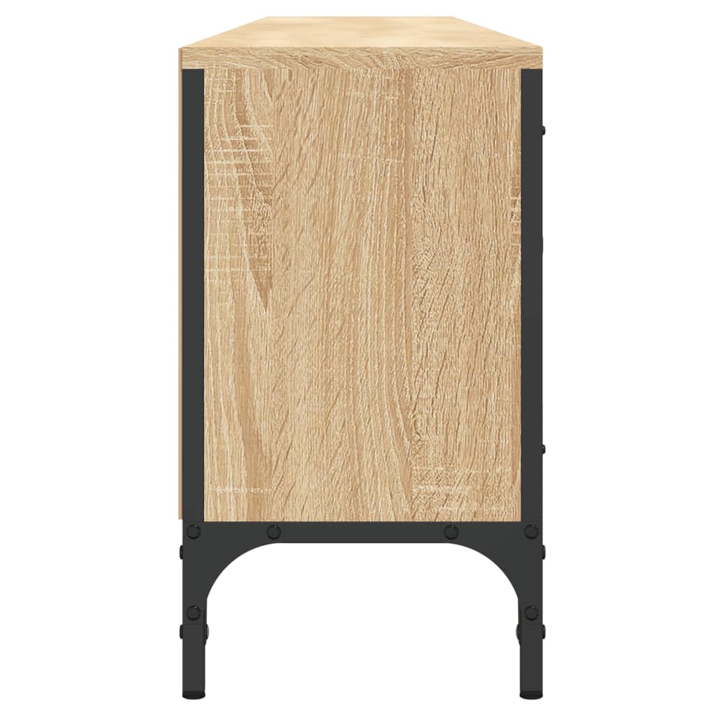 Tv-meubel met lade 200x25x44 cm bewerkt hout artisanaal eiken