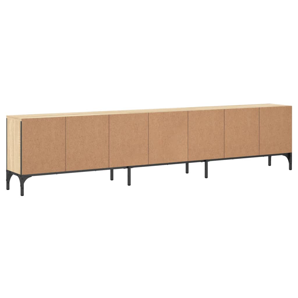 Tv-meubel met lade 200x25x44 cm bewerkt hout eikenkleur