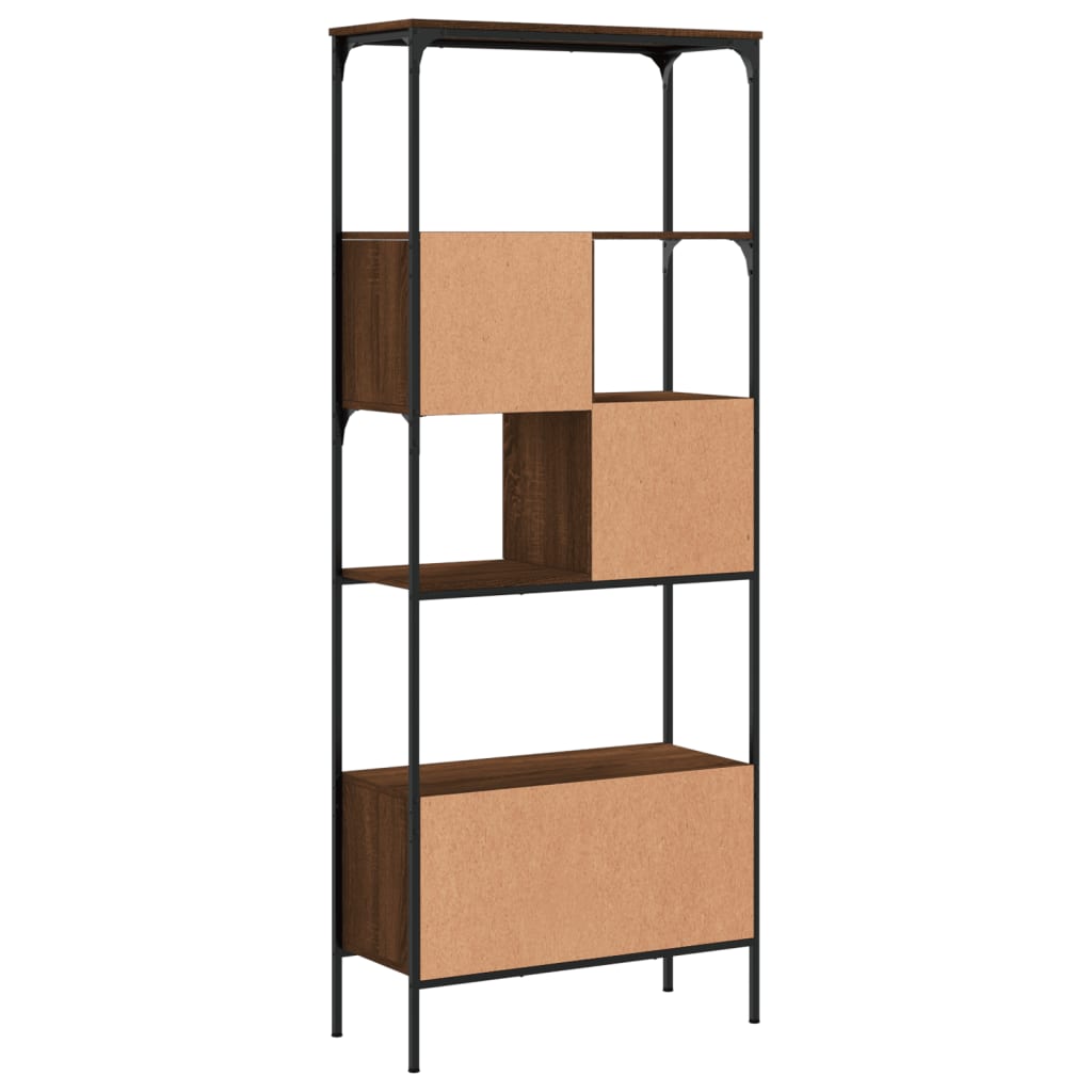 Boekenkast 5-laags 76x33x188,5 cm bewerkt hout