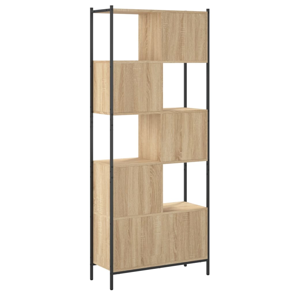 Boekenkast 72x28x172 cm bewerkt hout eikenkleurig