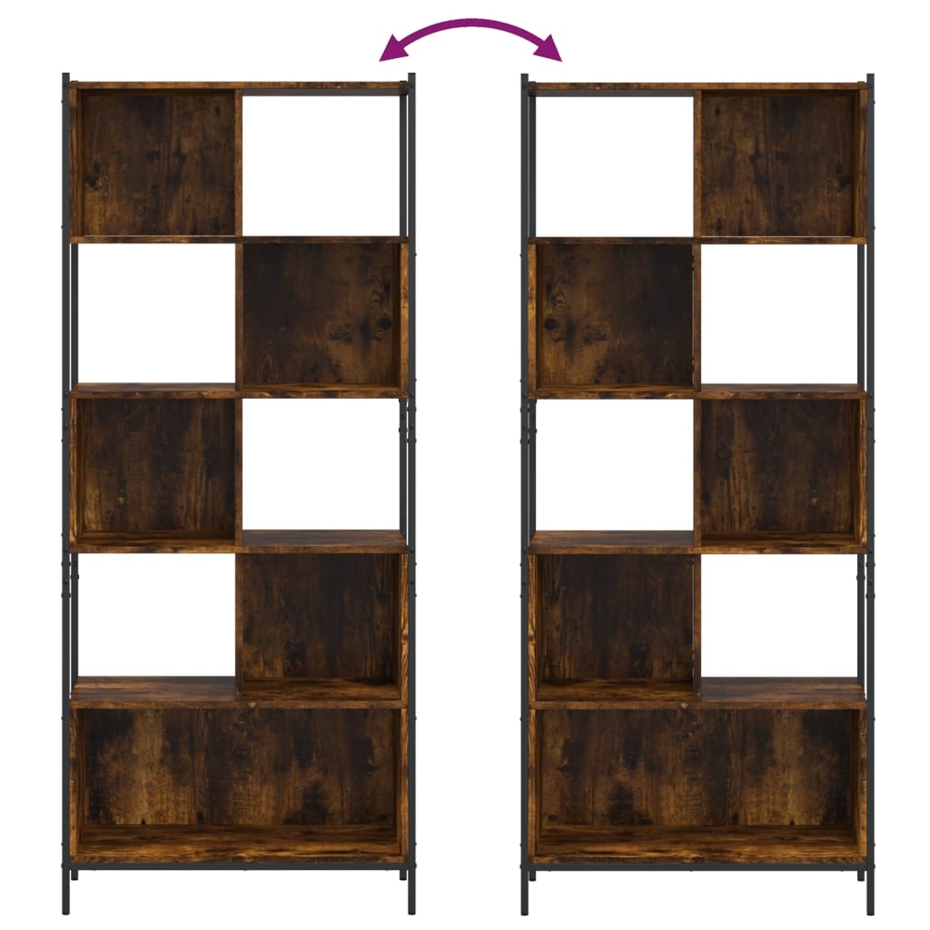 Boekenkast 72x28x172 cm bewerkt hout eikenkleurig