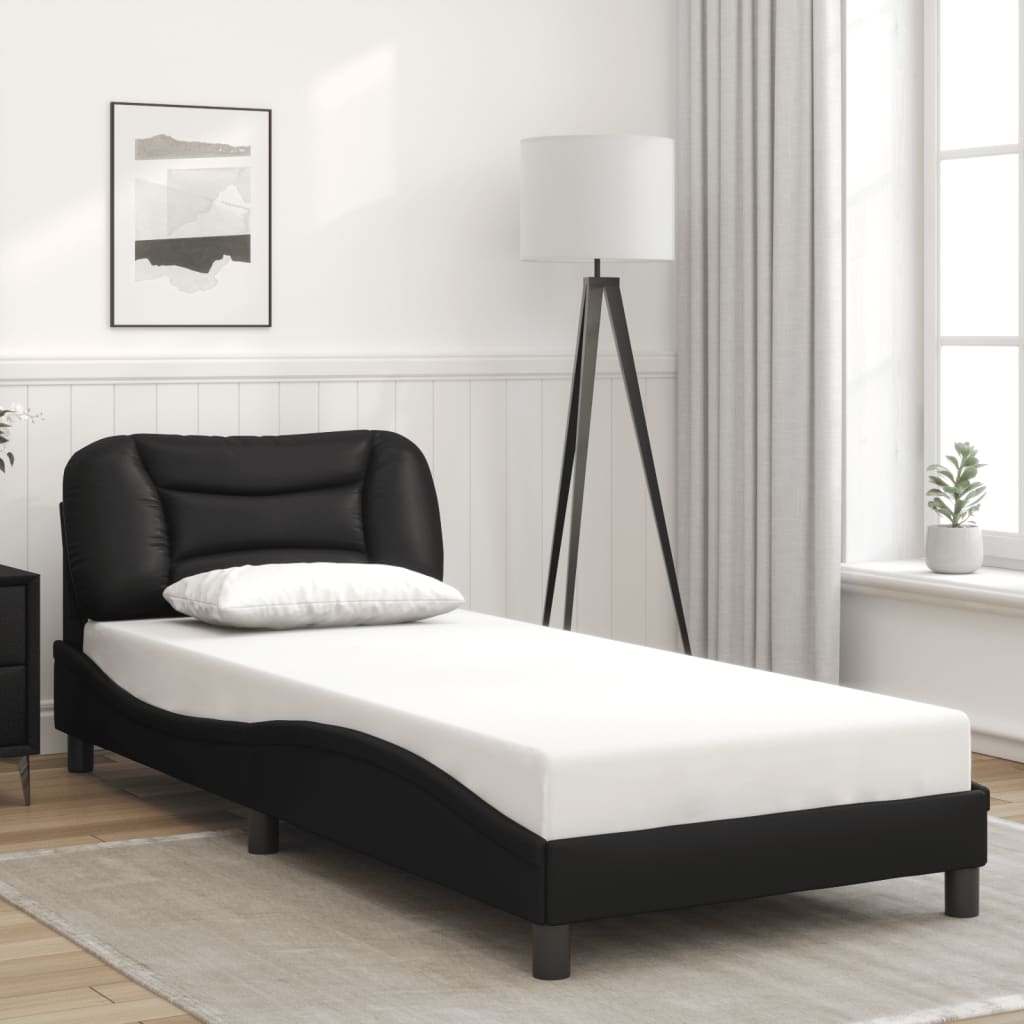 Bedframe met hoofdbord kunstleer 90x190 cm