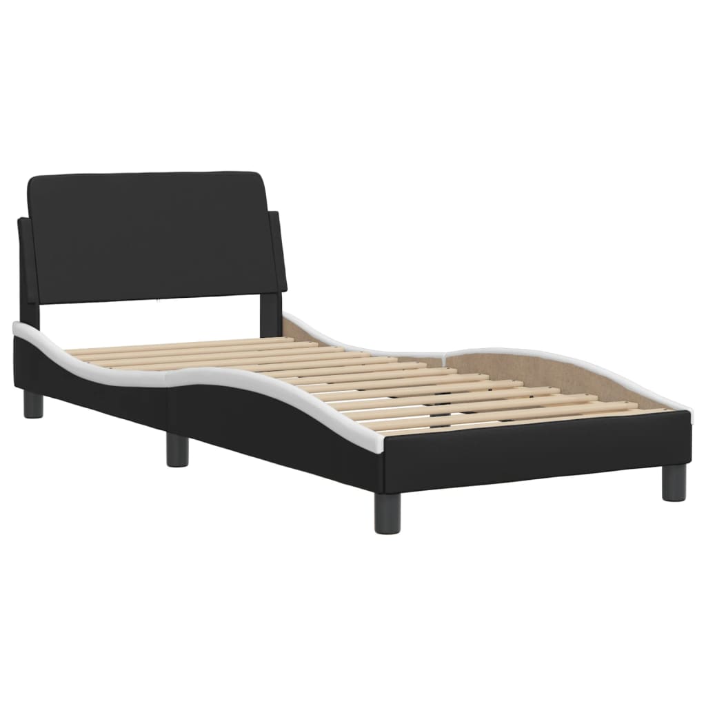 Bedframe met hoofdbord kunstleer 90x190 cm