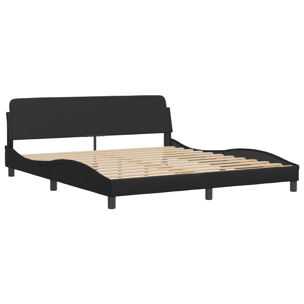 Bedframe met hoofdbord kunstleer 90x190 cm