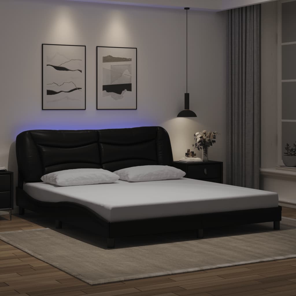 Bedframe met LED-verlichting kunstleer 180x200 cm