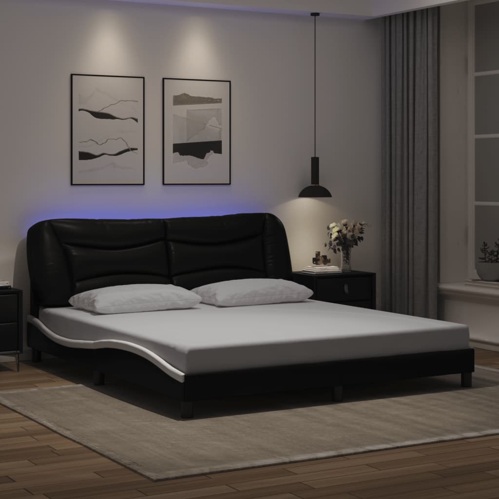 Bedframe met LED-verlichting kunstleer 180x200 cm