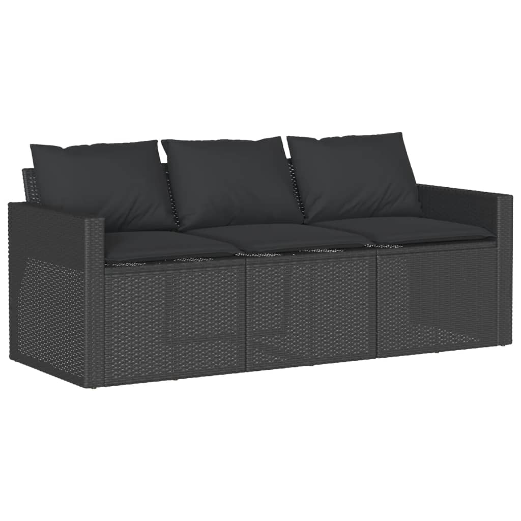 6-delige Loungeset met kussens poly rattan