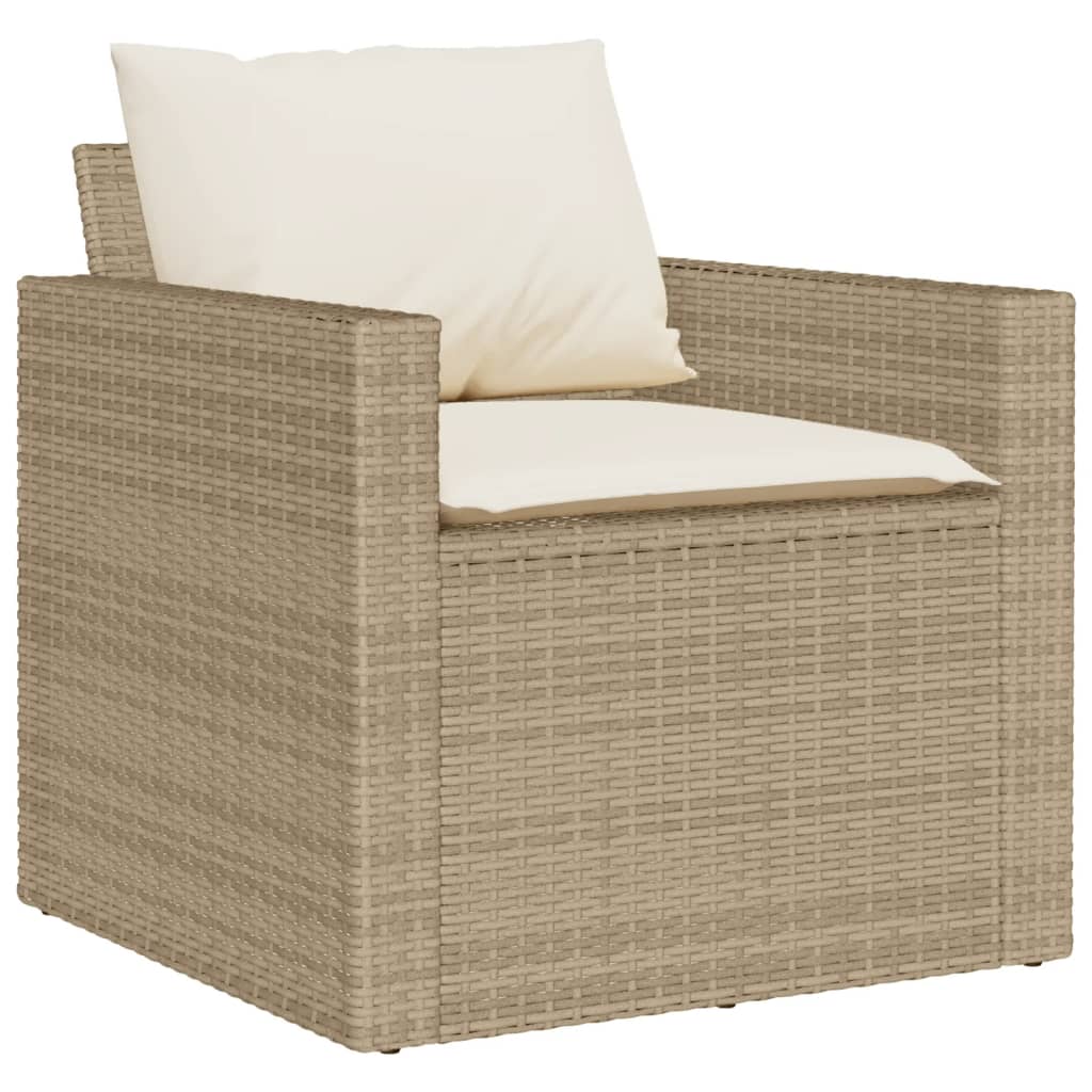 6-delige Loungeset met kussens poly rattan