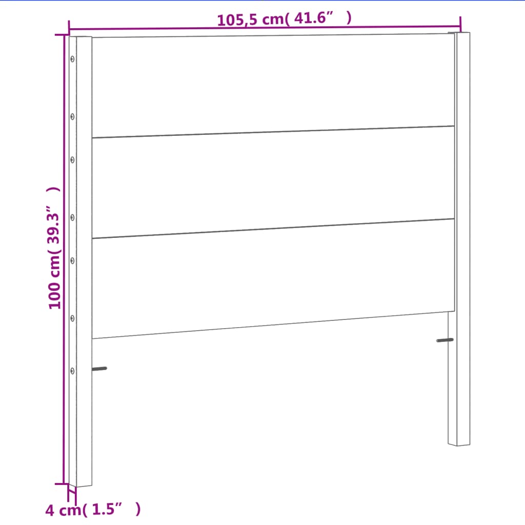 Hoofdbord 96x4x100 cm massief grenenhout