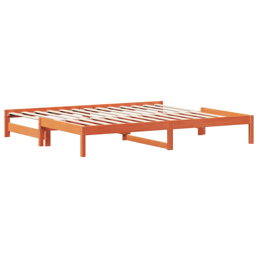 Slaapbank uitschuifbaar massief grenenhout 2x(90x200) cm