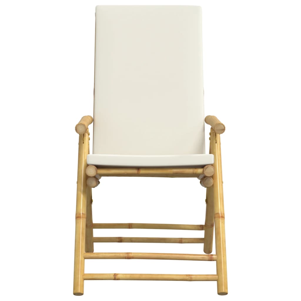 Bistrostoelen 4 st inklapbaar met kussens bamboe