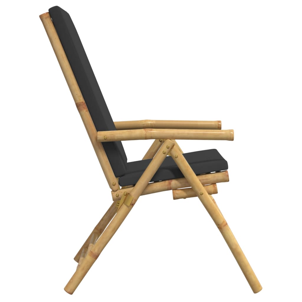 Bistrostoelen 4 st inklapbaar met kussens bamboe