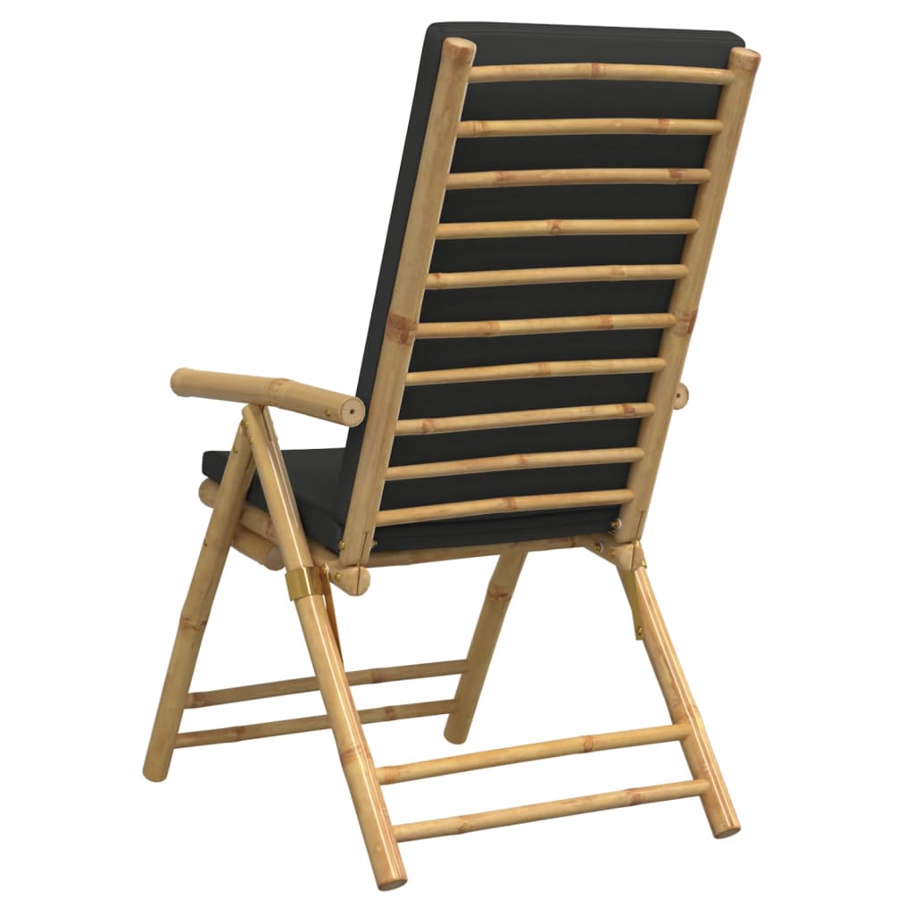 Bistrostoelen 4 st inklapbaar met kussens bamboe