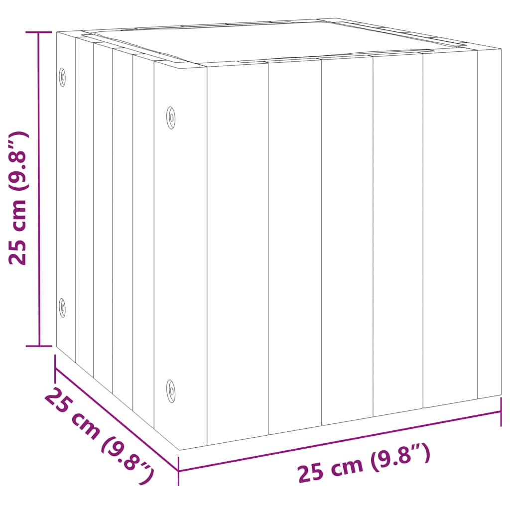 Plantenbak 45x45x90 cm massief acaciahout