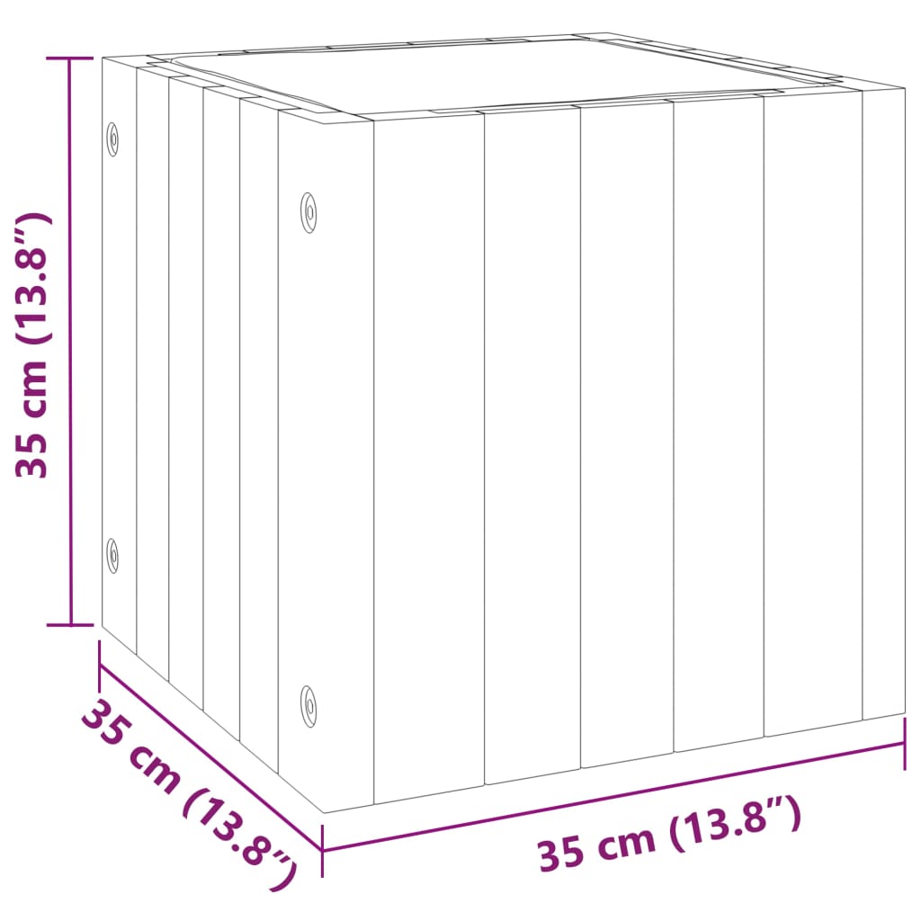 Plantenbak 45x45x90 cm massief acaciahout