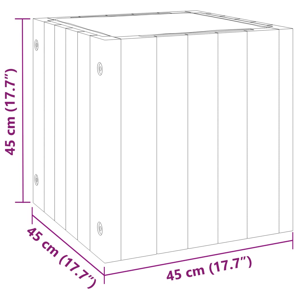 Plantenbak 45x45x90 cm massief acaciahout