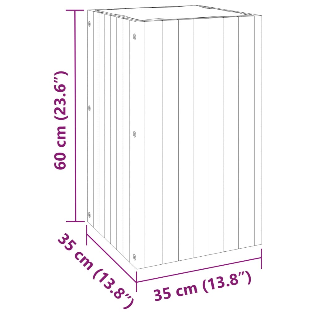 Plantenbak 45x45x90 cm massief acaciahout