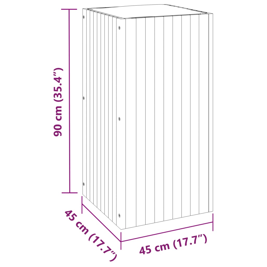 Plantenbak 45x45x90 cm massief acaciahout