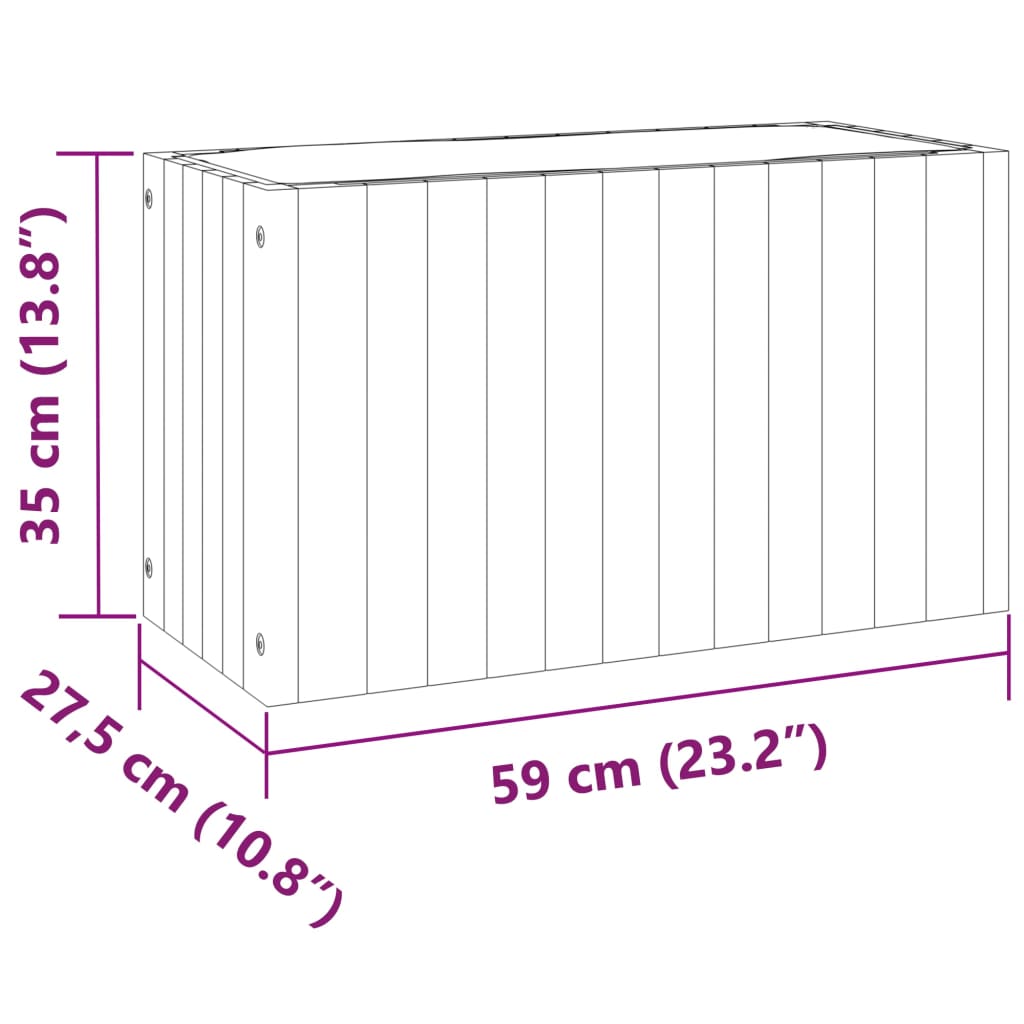 Plantenbak 45x45x90 cm massief acaciahout