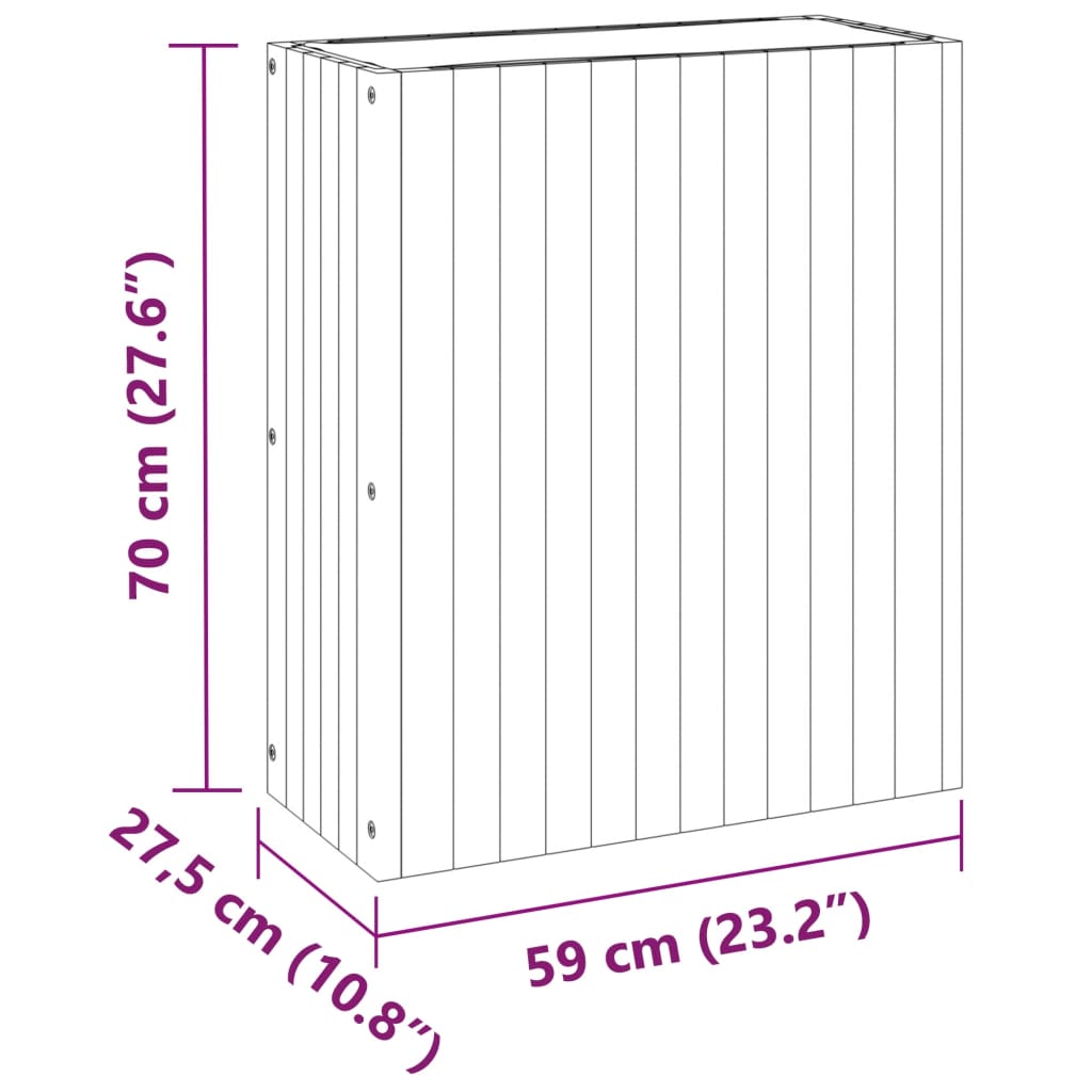 Plantenbak 45x45x90 cm massief acaciahout