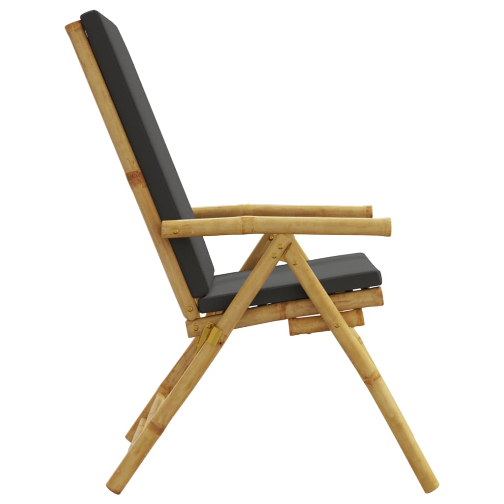 Bistrostoelen 4 st inklapbaar met kussens bamboe