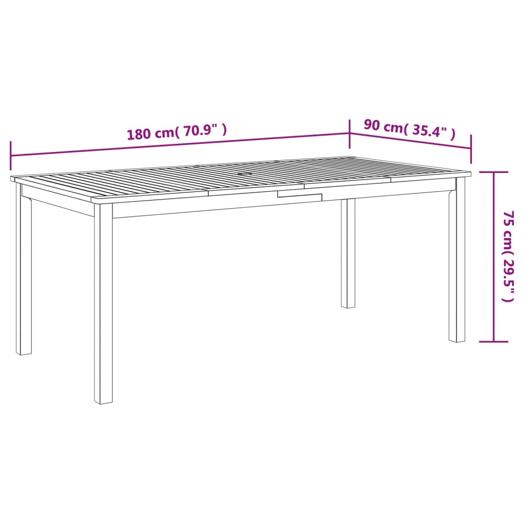 Tuintafel 110x55x75 cm massief acaciahout