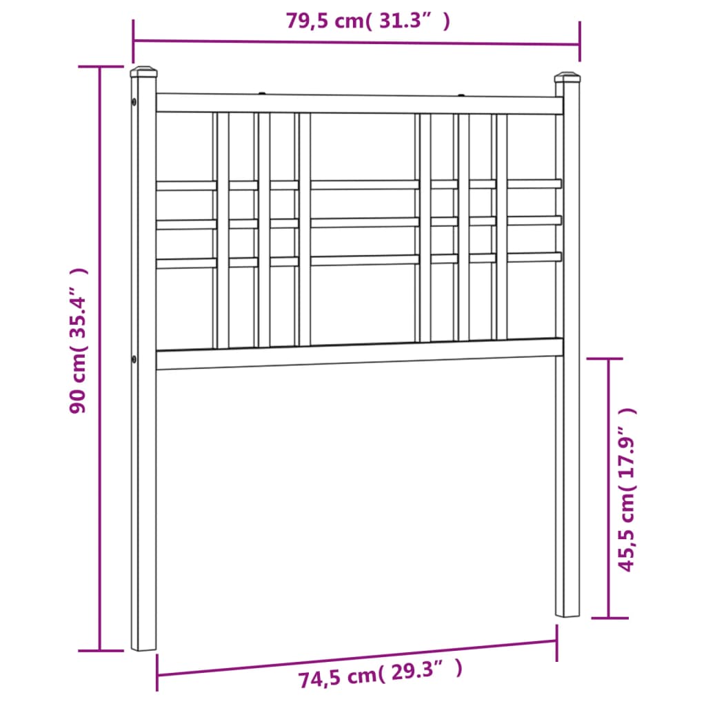 Hoofdbord 180 cm metaal