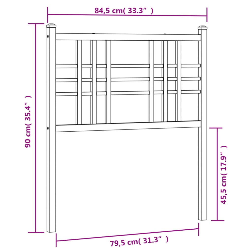 Hoofdbord 180 cm metaal