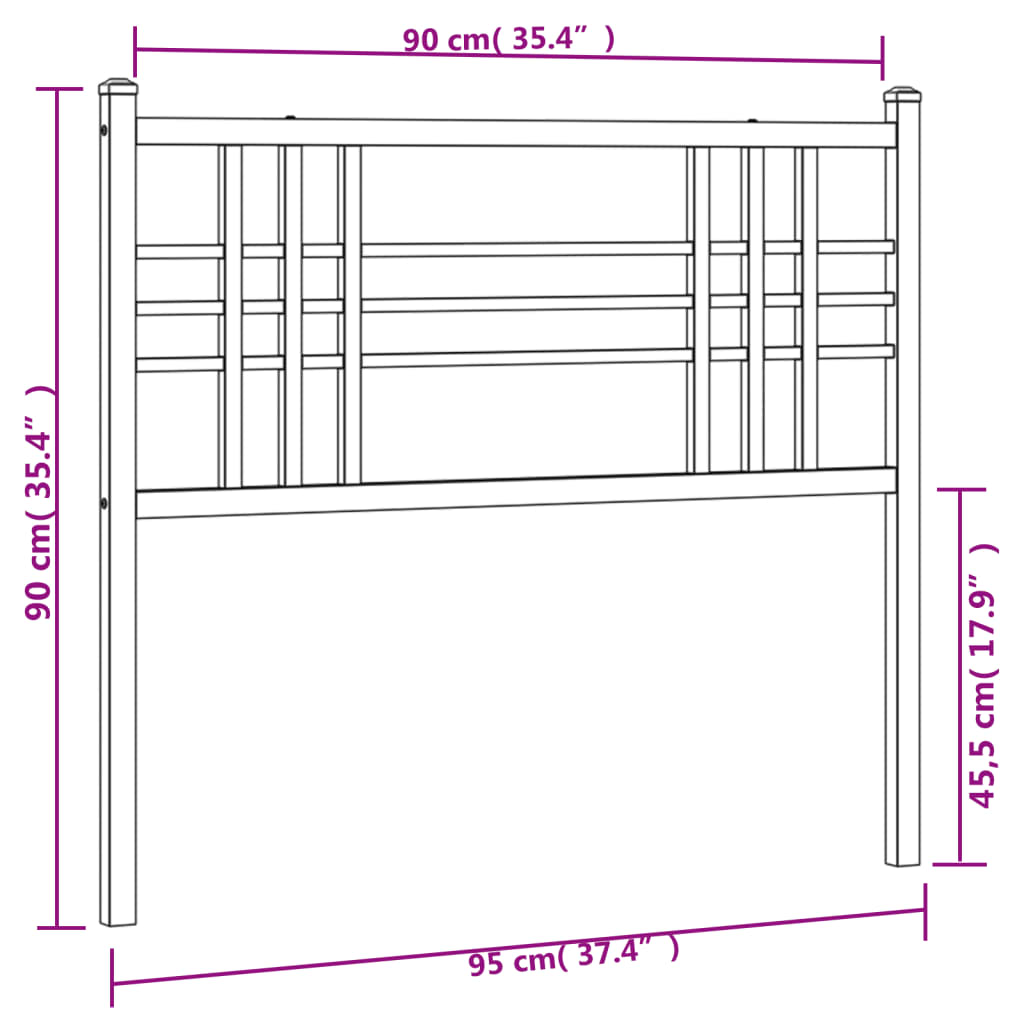 Hoofdbord 180 cm metaal