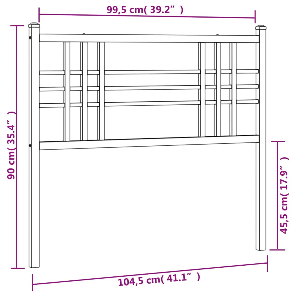 Hoofdbord 180 cm metaal