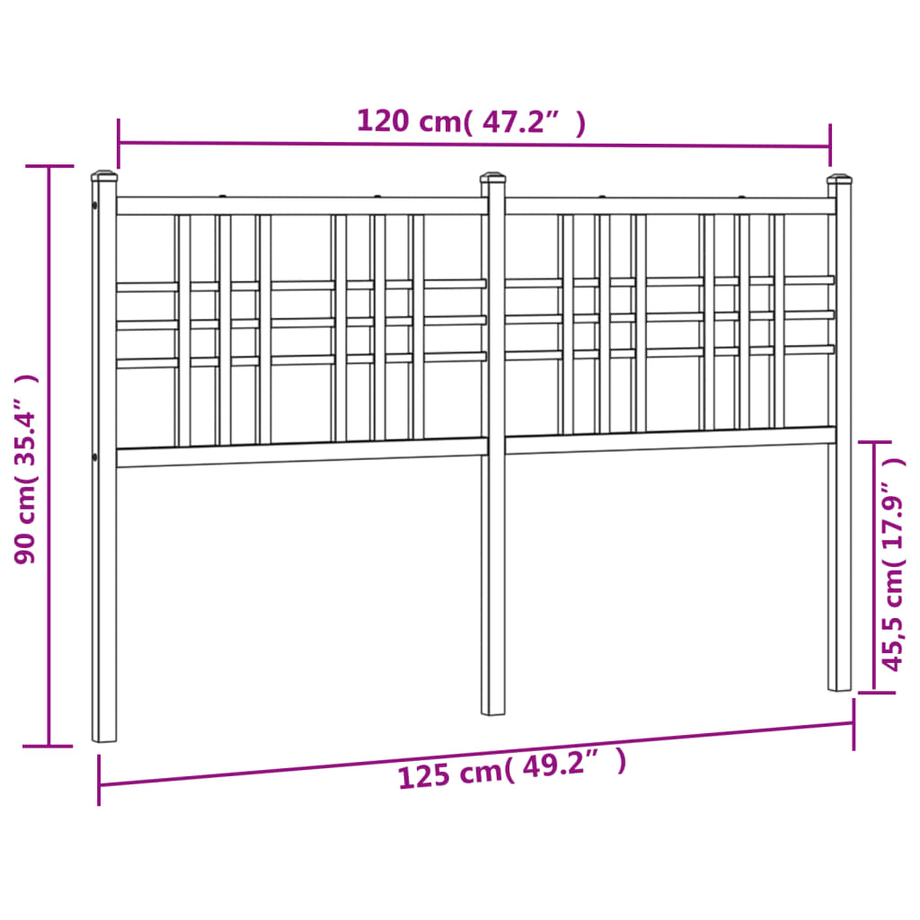 Hoofdbord 180 cm metaal