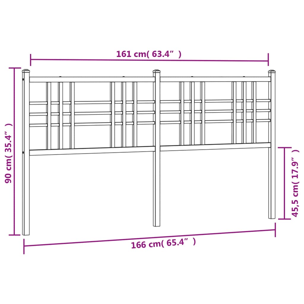 Hoofdbord 180 cm metaal