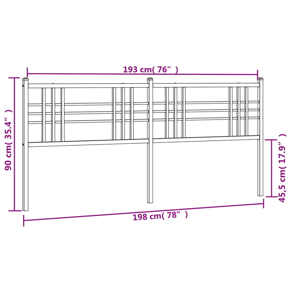 Hoofdbord 180 cm metaal