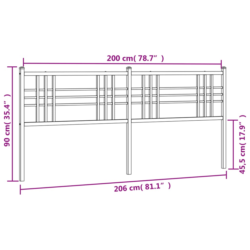 Hoofdbord 180 cm metaal