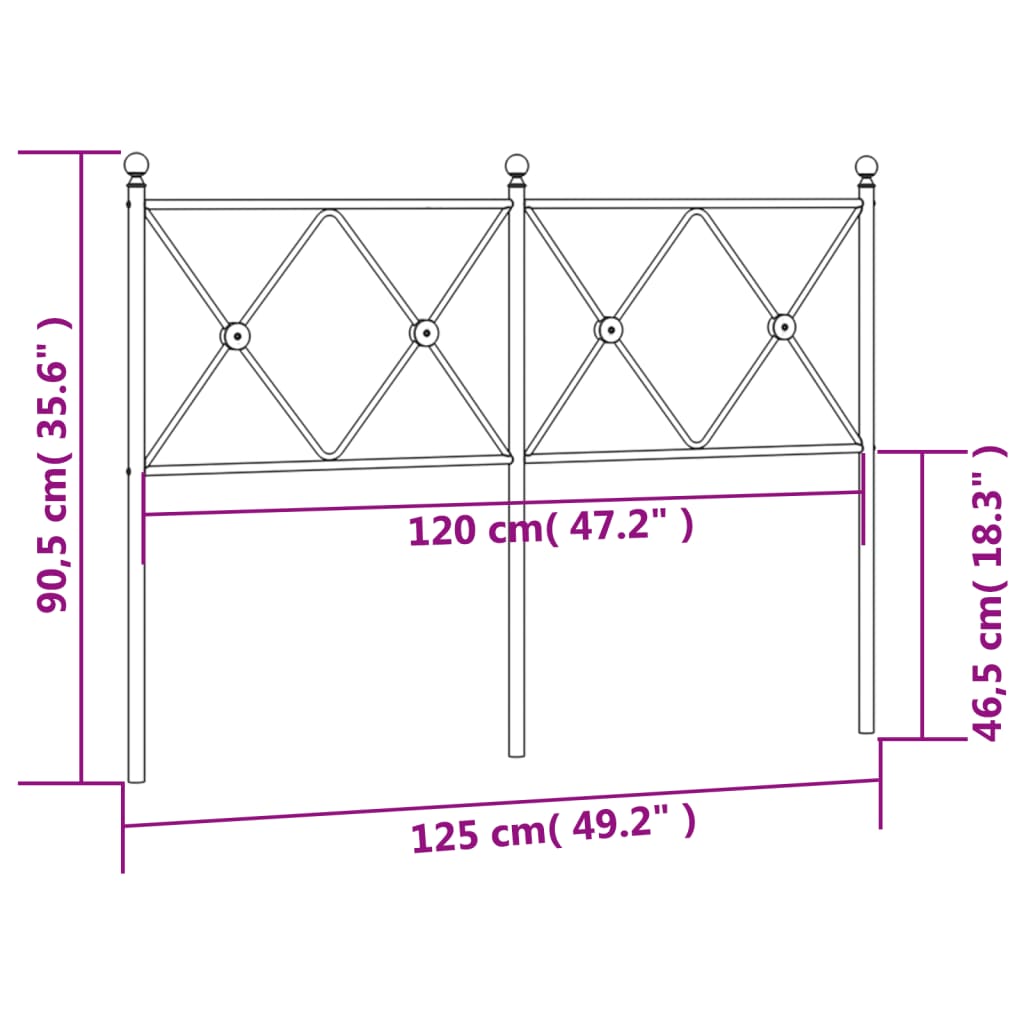 Hoofdbord 193 cm metaal