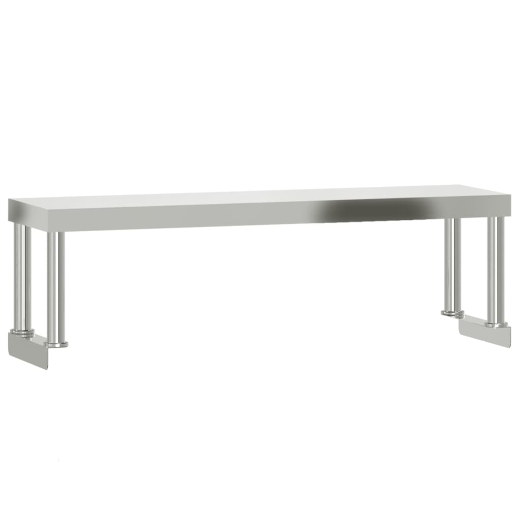 Verhoging voor werktafel 2-laags 110x30x65 cm roestvrij staal