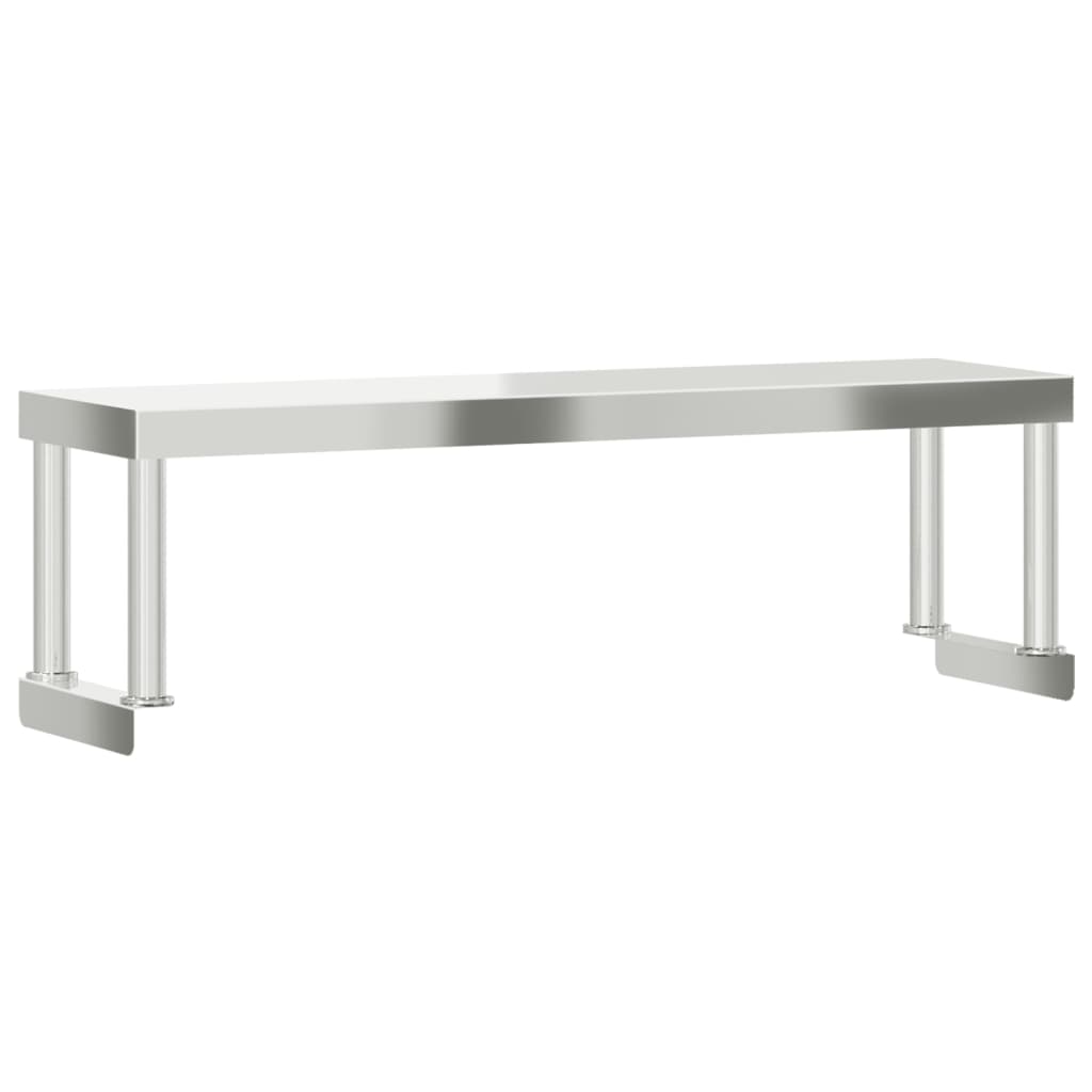 Verhoging voor werktafel 2-laags 110x30x65 cm roestvrij staal