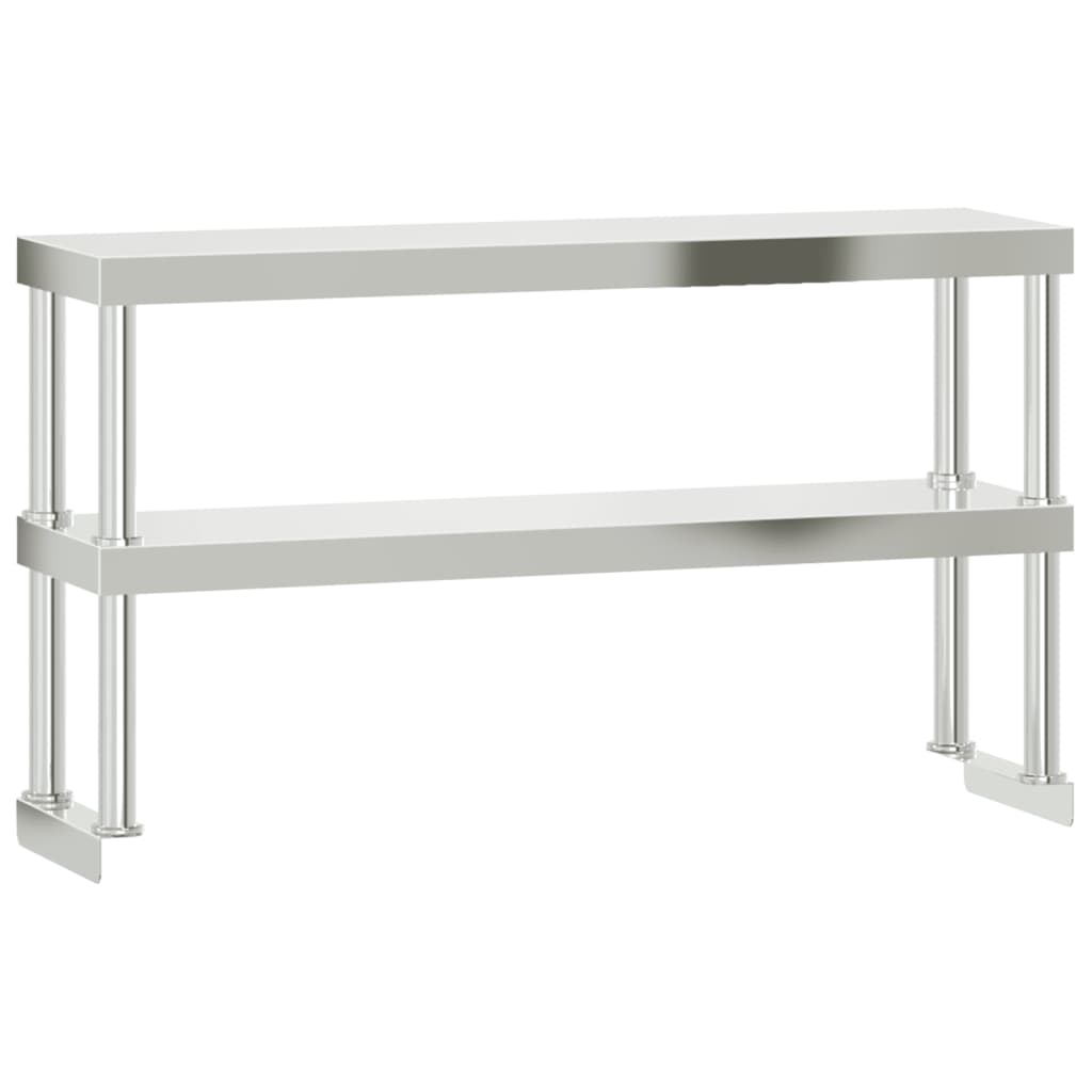 Verhoging voor werktafel 2-laags 110x30x65 cm roestvrij staal