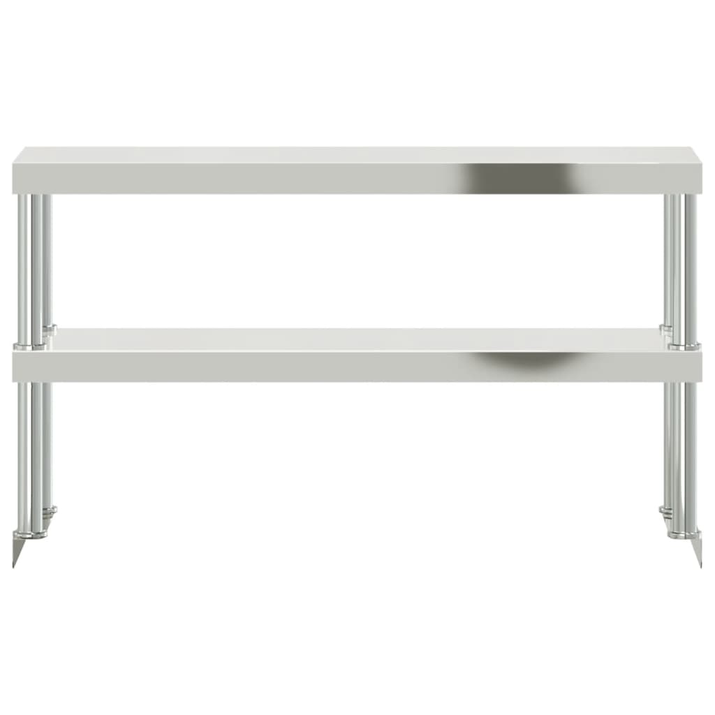 Verhoging voor werktafel 2-laags 110x30x65 cm roestvrij staal